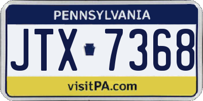 PA license plate JTX7368