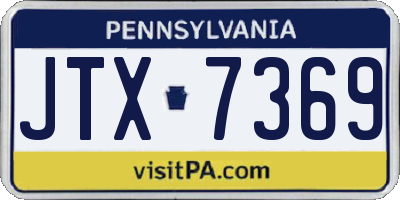 PA license plate JTX7369