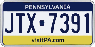 PA license plate JTX7391