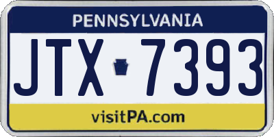 PA license plate JTX7393