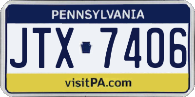PA license plate JTX7406