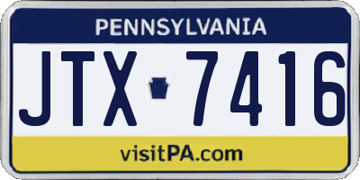 PA license plate JTX7416