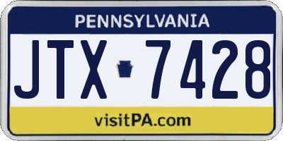 PA license plate JTX7428