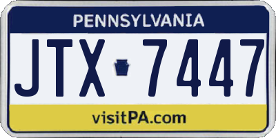 PA license plate JTX7447