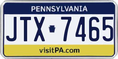 PA license plate JTX7465