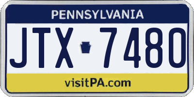 PA license plate JTX7480