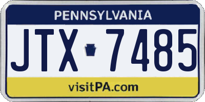 PA license plate JTX7485