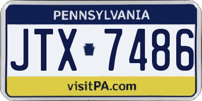 PA license plate JTX7486