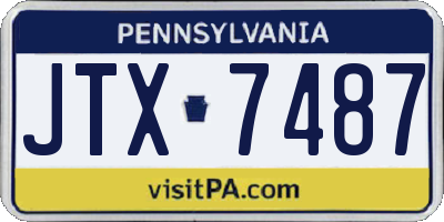 PA license plate JTX7487