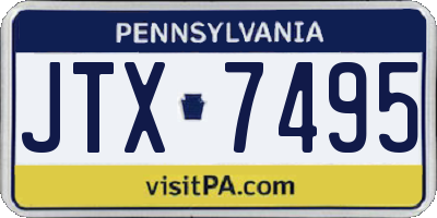 PA license plate JTX7495