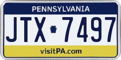 PA license plate JTX7497
