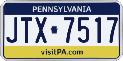 PA license plate JTX7517