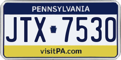 PA license plate JTX7530