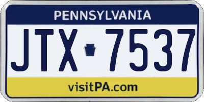 PA license plate JTX7537