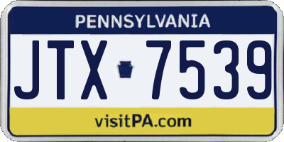 PA license plate JTX7539