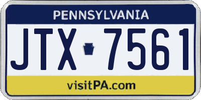 PA license plate JTX7561