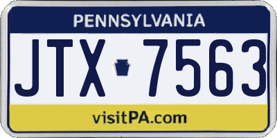 PA license plate JTX7563