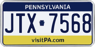 PA license plate JTX7568