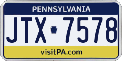 PA license plate JTX7578
