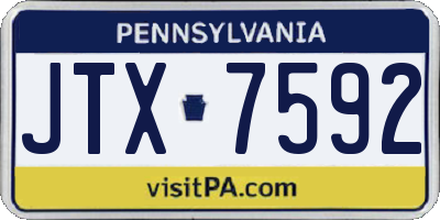 PA license plate JTX7592