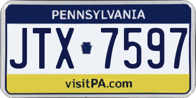 PA license plate JTX7597