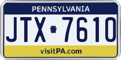 PA license plate JTX7610
