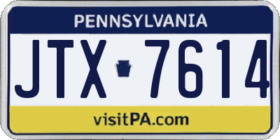 PA license plate JTX7614