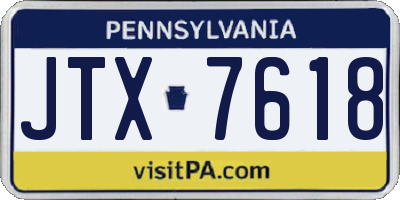 PA license plate JTX7618