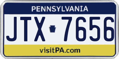 PA license plate JTX7656