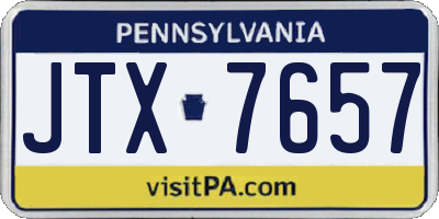 PA license plate JTX7657