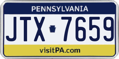 PA license plate JTX7659