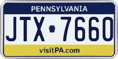 PA license plate JTX7660