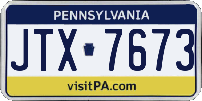 PA license plate JTX7673