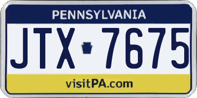 PA license plate JTX7675