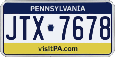 PA license plate JTX7678