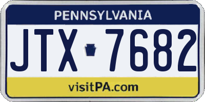 PA license plate JTX7682