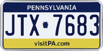 PA license plate JTX7683