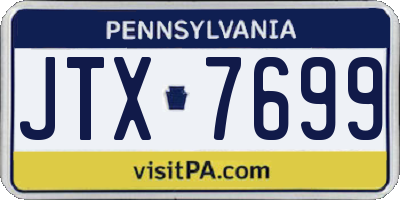 PA license plate JTX7699