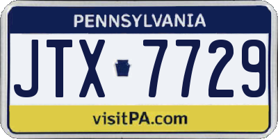 PA license plate JTX7729