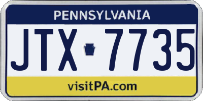 PA license plate JTX7735