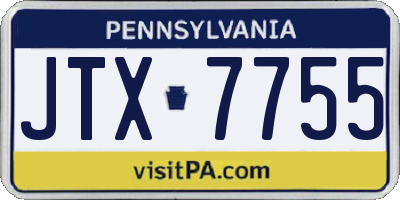 PA license plate JTX7755