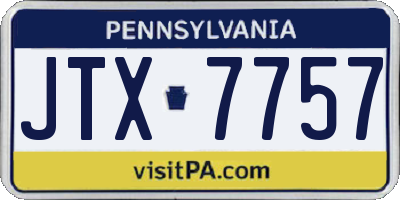PA license plate JTX7757