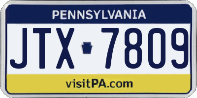 PA license plate JTX7809
