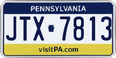 PA license plate JTX7813