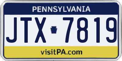 PA license plate JTX7819