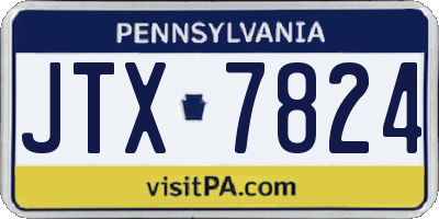 PA license plate JTX7824