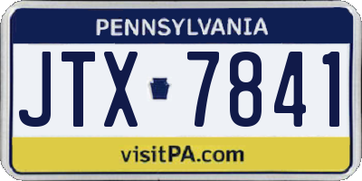 PA license plate JTX7841
