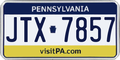 PA license plate JTX7857