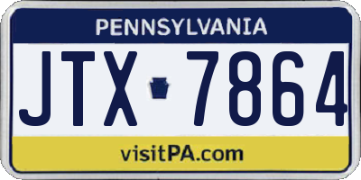 PA license plate JTX7864