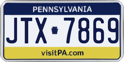 PA license plate JTX7869